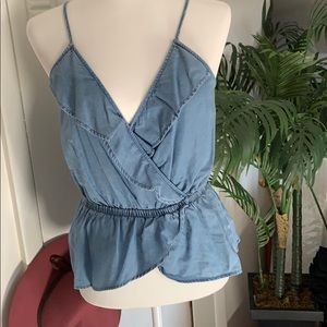 Denim crop tank